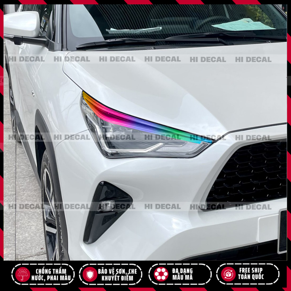 Tem dán đèn Yaris Cross, decal đèn xe  Yaris trang trí xe chống nước, bền màu