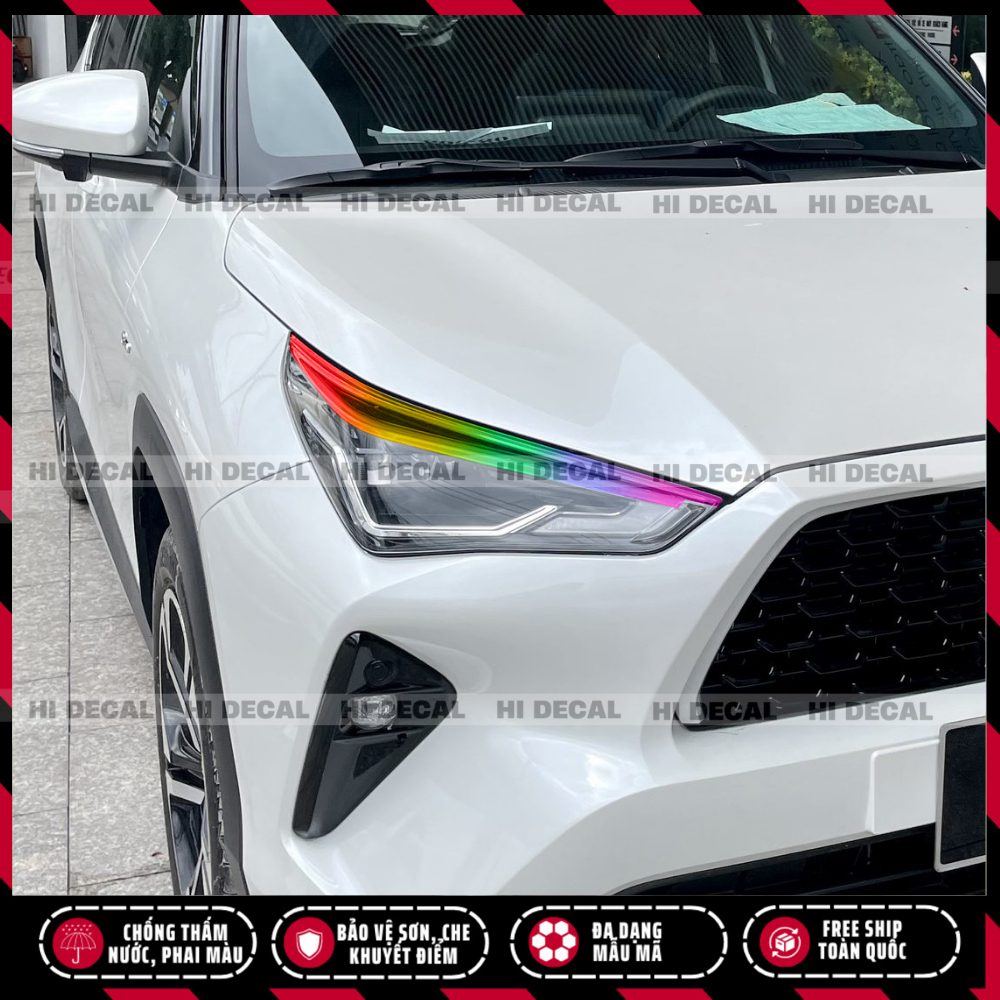 Tem dán đèn Yaris Cross, decal đèn xe  Yaris trang trí xe chống nước, bền màu