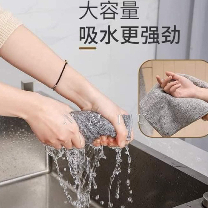 [ComBo] 10 Khăn Lau Đa Năng 2 Mặt Vuông Xám Siêu Thấm, Siêu Mịn Thấm Hút Kháng Khuẩn Tiện Lợi | BigBuy360 - bigbuy360.vn