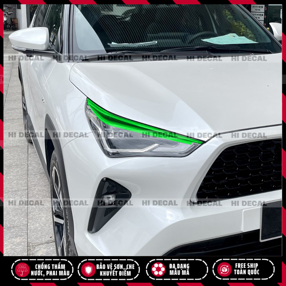 Tem đèn Yaris Cross, decal dán đèn xe Yaris trang trí xe chống nước, bền màu