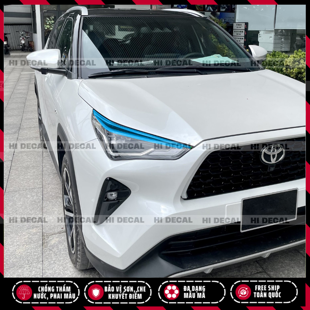 Tem đèn Yaris Cross, decal dán đèn xe Yaris trang trí xe chống nước, bền màu