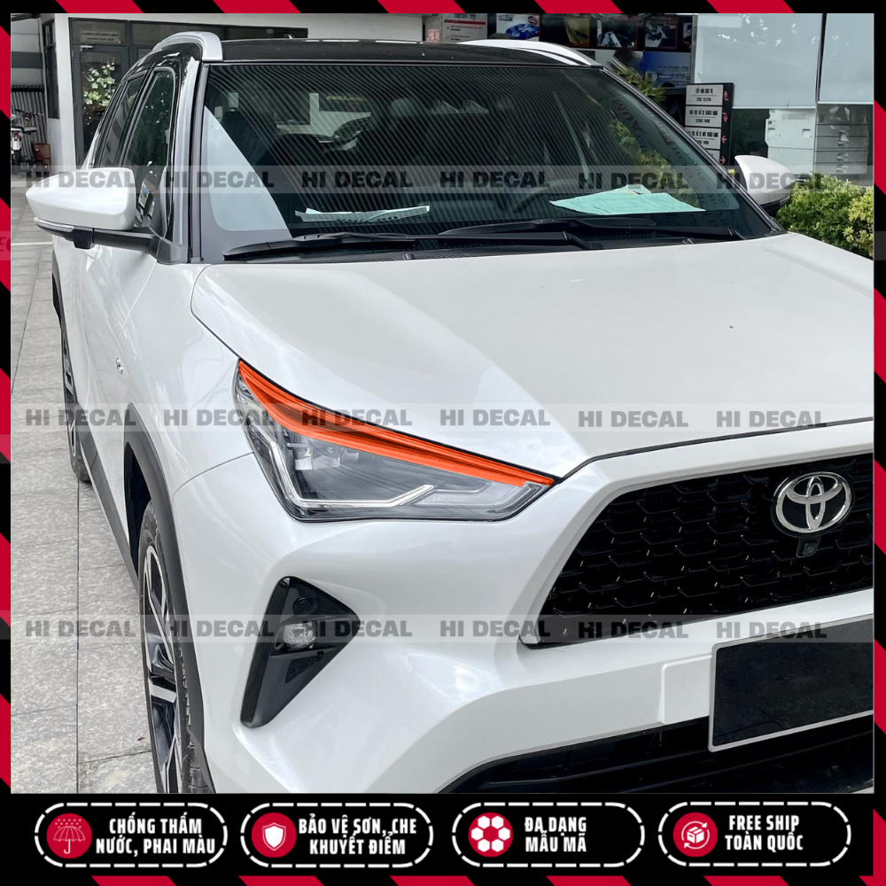 Tem đèn Yaris Cross, decal dán đèn xe Yaris trang trí xe chống nước, bền màu