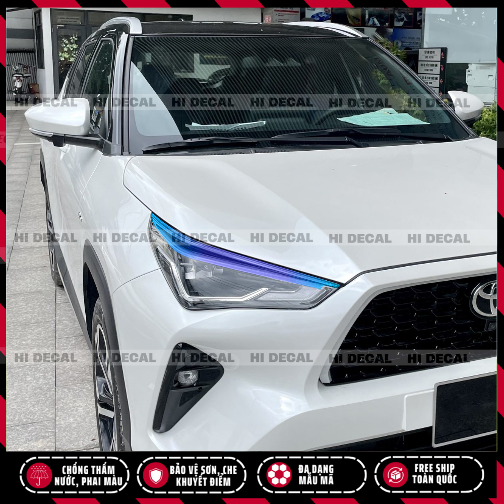 Tem đèn Yaris Cross, decal dán đèn xe Yaris trang trí xe chống nước, bền màu