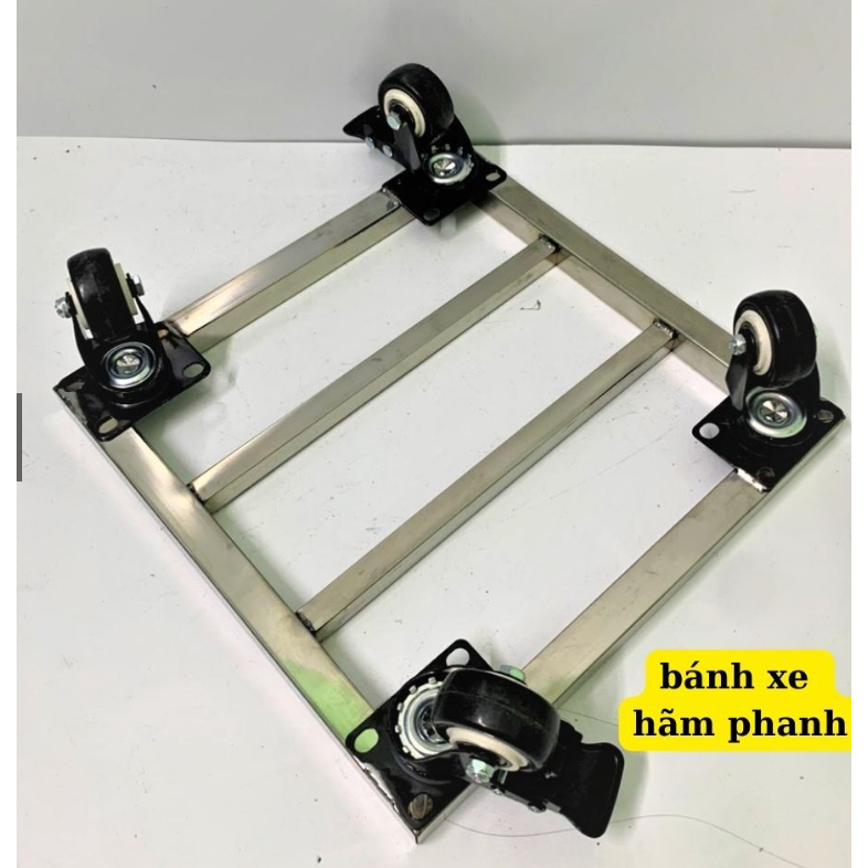 Chân đế kê chậu cây cảnh, giá đỡ chậu cây inox chống gỉ, đế lót chậu cây cảnh 35x35 cm, bánh xe ABS siêu chịu lực