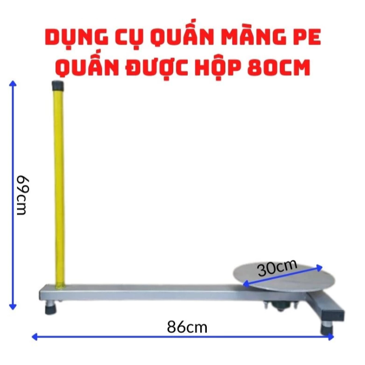 Bàn quấn màng PE quấn được hộp kích thước 80cm, quấn được chống sốc, Dành cho các bạn khởi nghiệp