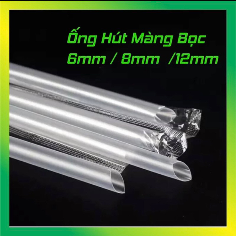Ống Hút nhựa dùng một lần phi 12 trân châu ,phi 8 sinh tố, phi 6 trà chanh