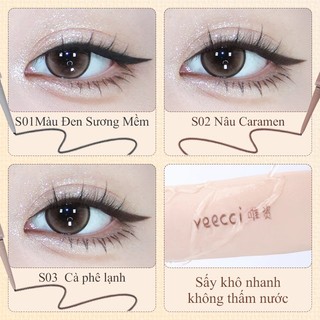 [Y309] Bút Gel Kẻ Mắt VEECCI - Ngòi 1.3mm - Màu Nhiên, Không Thấm Nước, Lâu Trôi 50mg