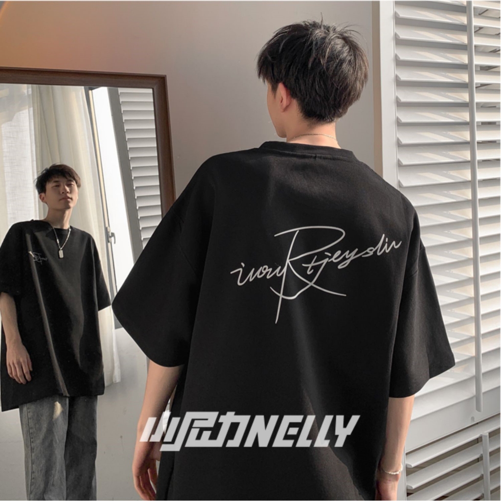 Ảnh Áo thun NELLY - MOSEVJUE Studio Cotton 260gsm Premium co dãn 2 chiều Tay Lỡ Form Rộng Nam Nữ 2