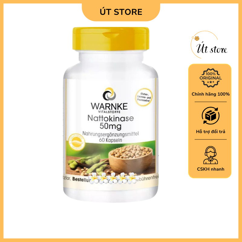 Viên Uống Chống Đột Quỵ Đức Nattokinase – Nattokinase 50mg Fermentiert 2000 FU WARNKE VITALSTOFFE