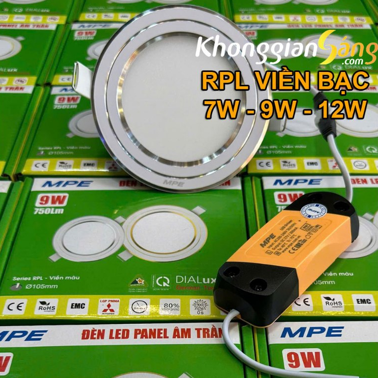 [CHÍNH HÃNG] ĐÈN LED ÂM TRẦN MPE SERI RPL VIỀN BẠC SIÊU MỎNG 7W - 9W ...
