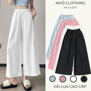 Quần bigsize nữ lưng chun co giãn ống xuông thoải mái vải lụa mềm mịn hoạt động thoải mái cho nàng -Q530