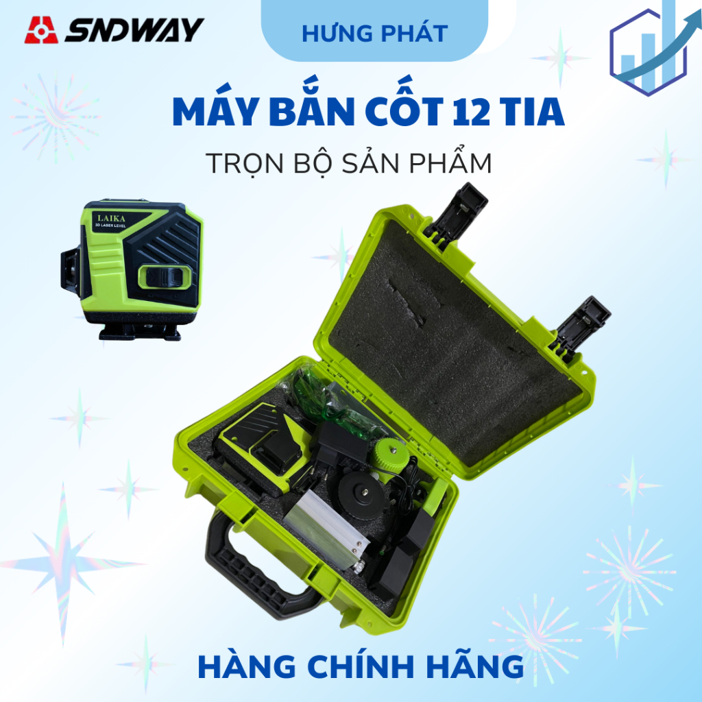 Máy cân bằng laser 12 Tia Xanh chính hãng Laika - Hưng Phát