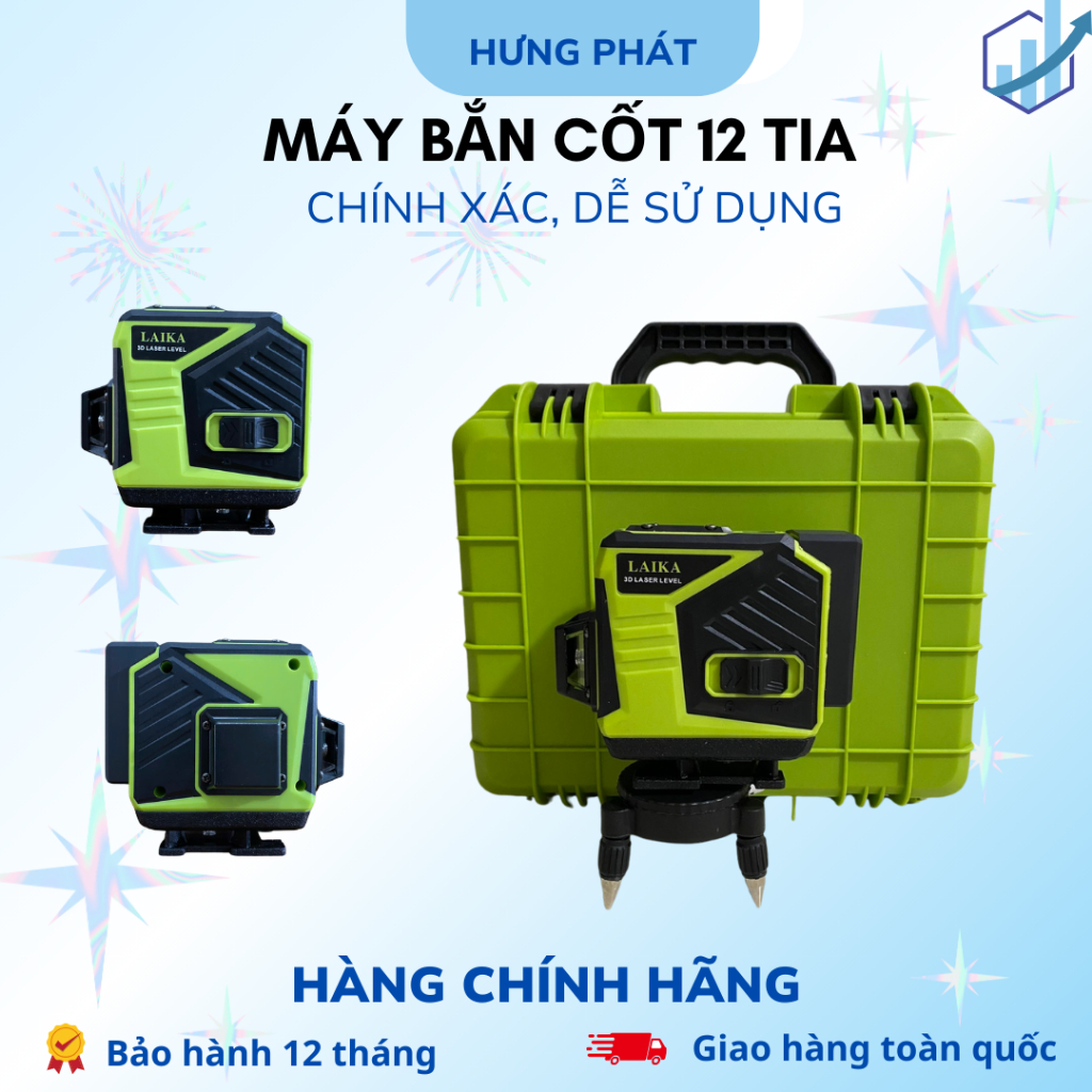 Máy cân bằng laser 12 Tia Xanh chính hãng Laika - Hưng Phát