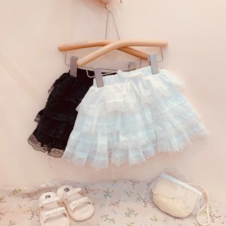 Quần áo trẻ em, Chân váy xòe bé gái nhiều tầng vải thô phối ren cho bé 9-27kg V639 | Tiểu Yến KID