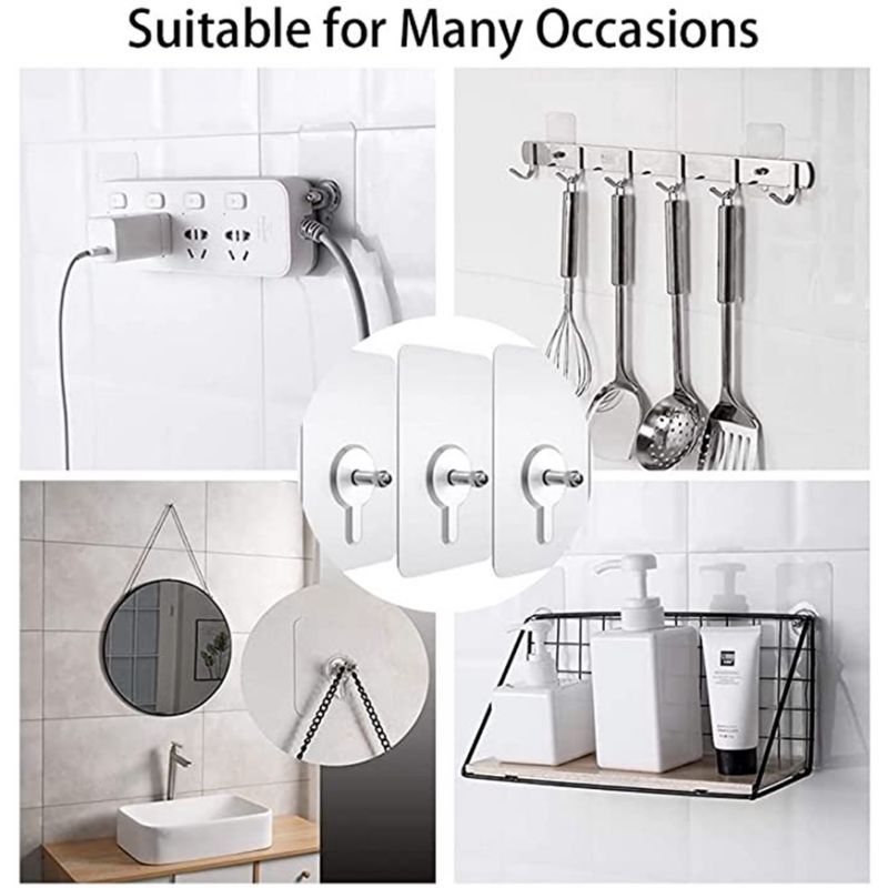 Chất Lượng Cao Vít Không Đục Lỗ Mạnh Mẽ Tự Dính Hút Hút Hút Móc Treo Tường Móc Treo Cho Nhà Bếp Phòng Tắm Dụng