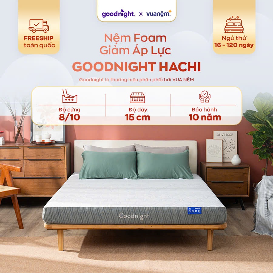 Ảnh Nệm Foam Vua Nệm Goodnight Hachi 15cm, Đệm Foam Massage Toàn Thân Nâng Đỡ Cơ Thể 2