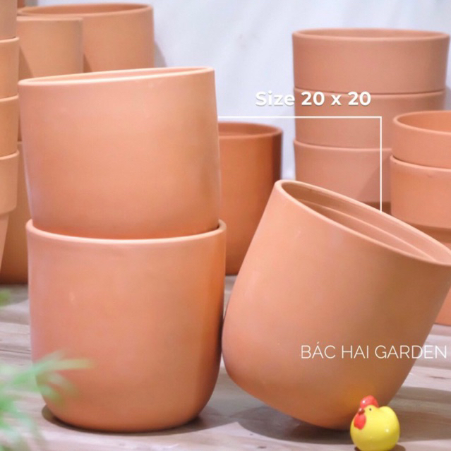 CHẬU ĐẤT NUNG TRỨNG VINTAGE D20H20- CHẬU TRỒNG CÂY- SHIP HỎA TỐC