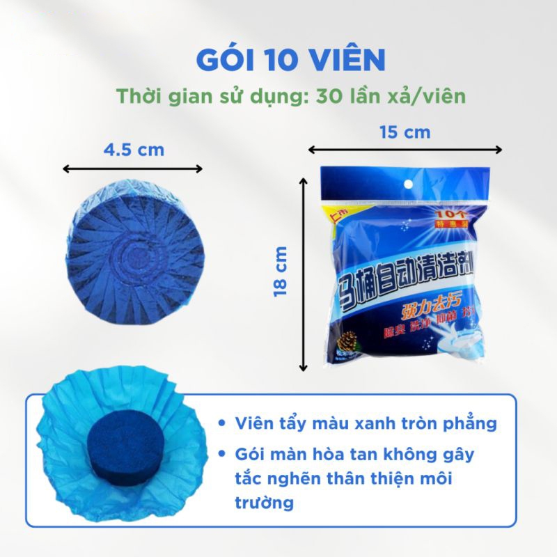 Viên thả bồn cầu vệ sinh khử mùi gọn nhẹ tiện dụng viên tẩy bồn cầu xả bay các vệt bám bẩn mùi hôi khó chịu bệt vệ sinh
