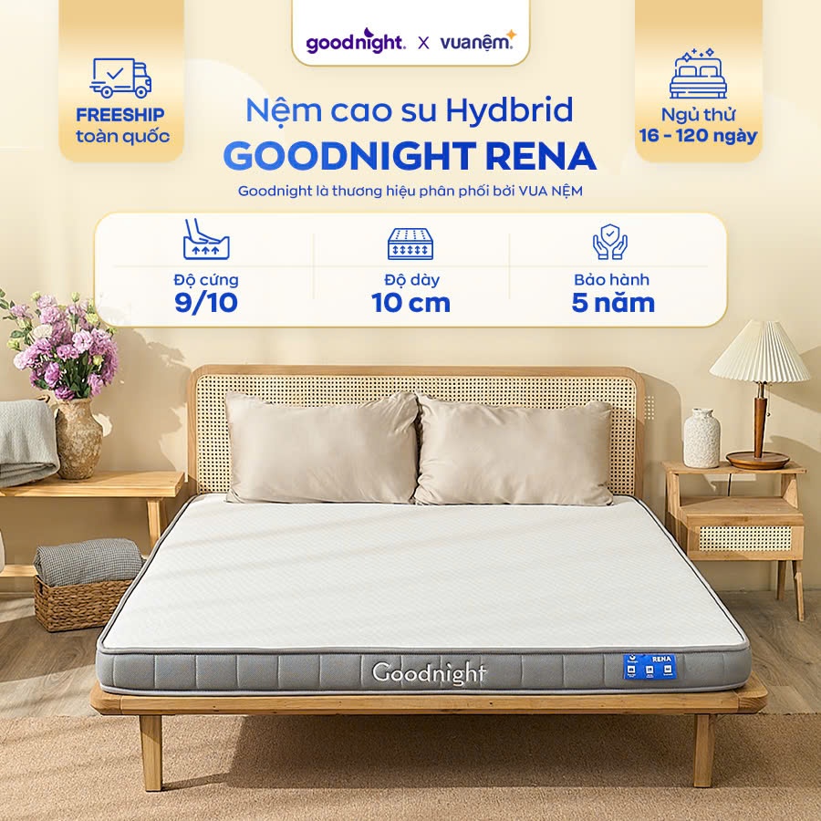 Ảnh Nệm Cao Su Non Vua Nệm Goodnight Rena 10cm, Đệm Cao Su Non Hybrid Lớp Cao Su Thiên Nhiên 3