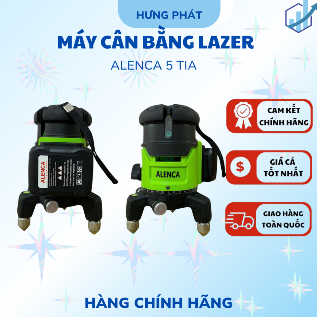 Máy cân bằng 5 tia xanh ALENCA- Phím mở tia cảm ứng kèm theo REMOTE tắt mở thuận tiện - Hưng Phát