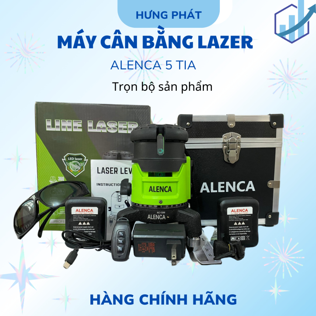 Máy cân bằng 5 tia xanh ALENCA- Phím mở tia cảm ứng kèm theo REMOTE tắt mở thuận tiện - Hưng Phát