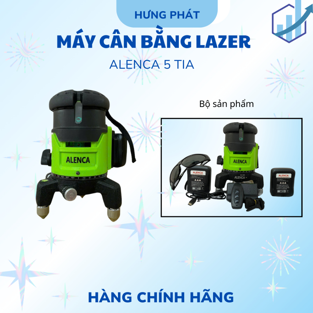 Máy cân bằng 5 tia xanh ALENCA- Phím mở tia cảm ứng kèm theo REMOTE tắt mở thuận tiện - Hưng Phát