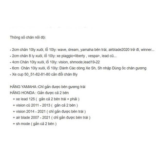 Ốc nối chân gương Sh và các dòng xe Ốc Chuyển Ren Chân Gương 1 Cái phụ tùng xe máy caoduongracing