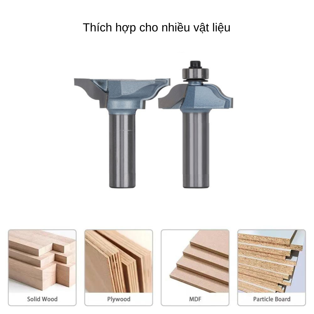 Mũi phay gỗ, mũi soi ghép mộng cửa cánh sen, bộ 2 mũi