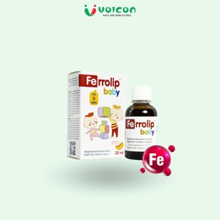 Sắt Hữu Cơ cho bé Ferrolip Baby 30ml không tanh, dễ uống và giúp hạn chế tối đa táo ở trẻ