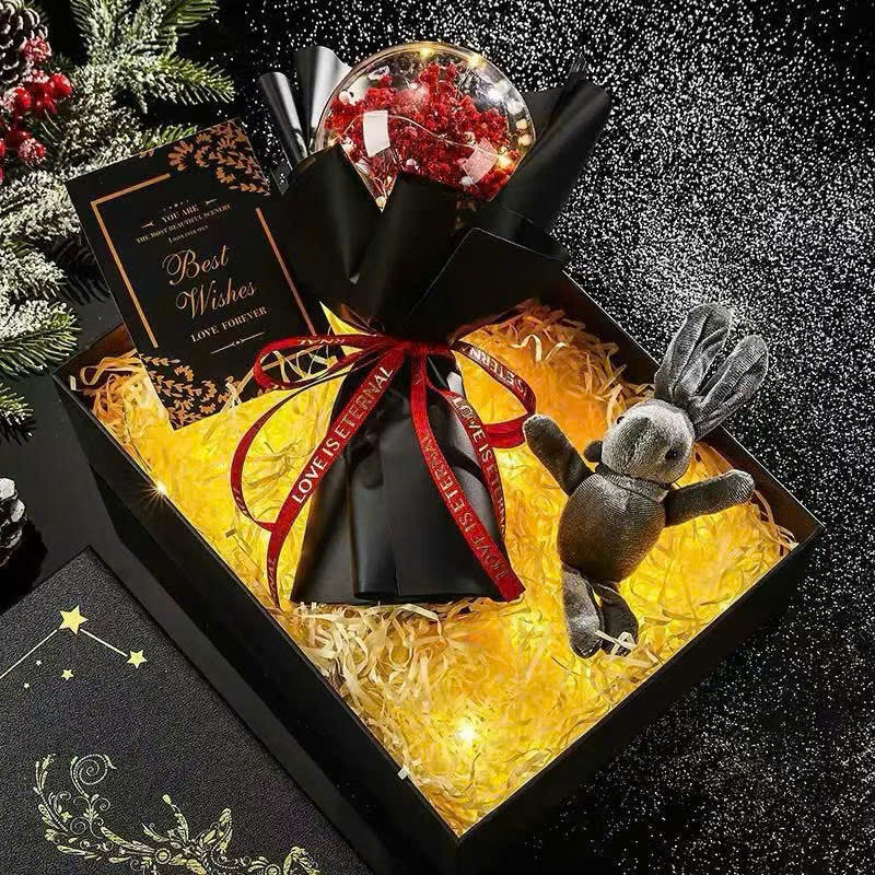 Hộp Quà Tặng Người Yêu Cao Cấp, Gift Box Set Quà Tặng 8/3, Valentine, Sinh Nhật, Hộp Đựng Quà Tặng Ý Nghĩa Kèm Đèn Nháy