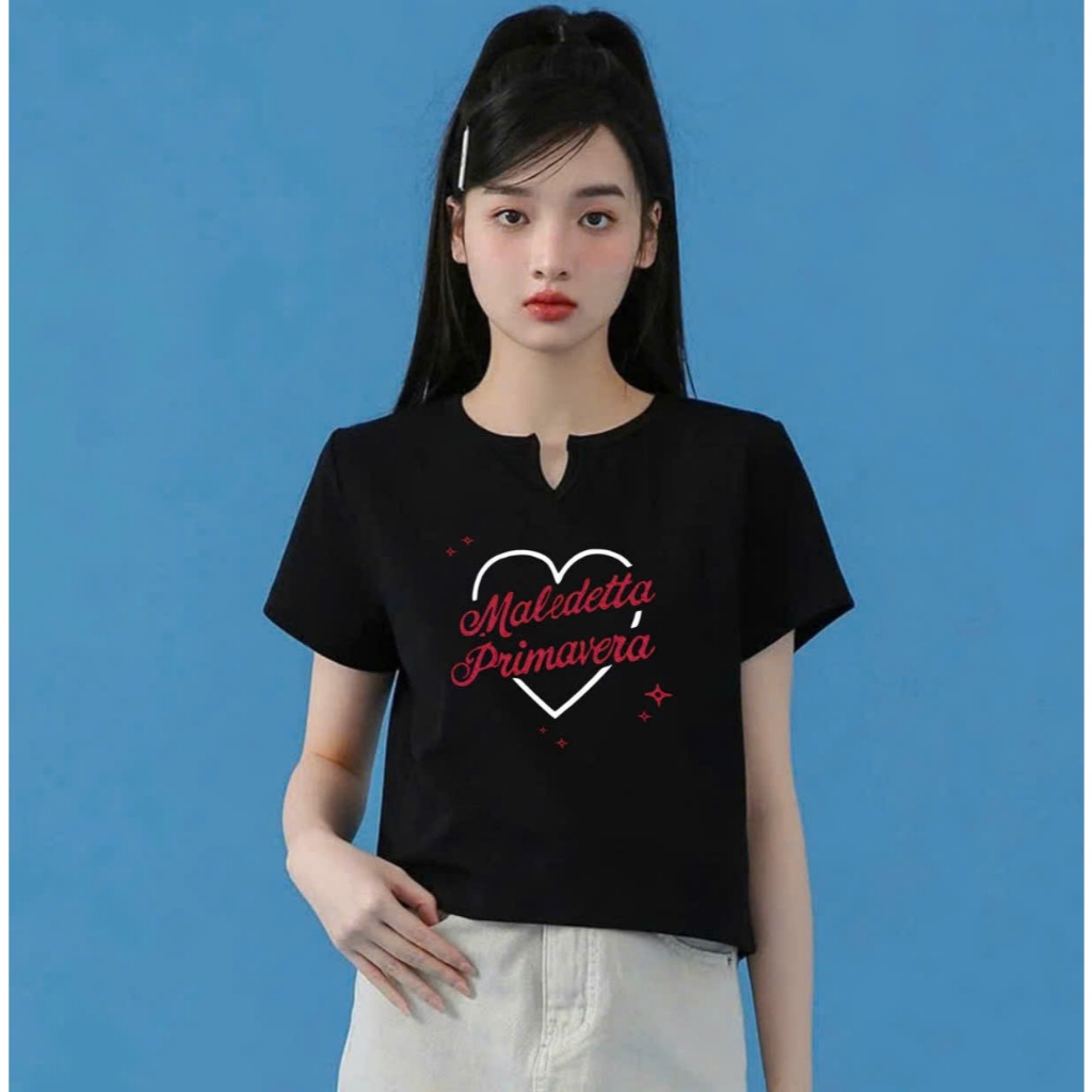Áo thun nữ dáng lững cổ tròn khoét V JULY FASHION, Áo thun nữ chất thun gân borip chính phẩm dày dặn thấm mồ hôi mát mẻ