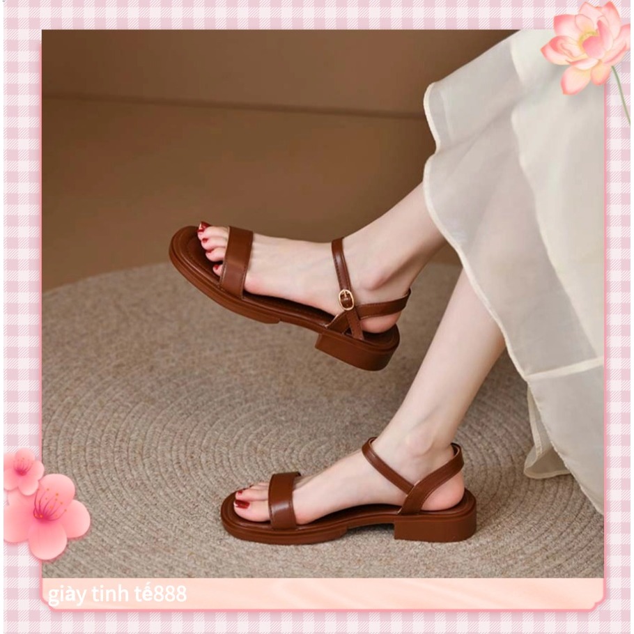 🔥Còn hàng🔥Giày sandal hở mũi mùa hè dành cho nữ  trắng, đen và nâu cỡ 35-42