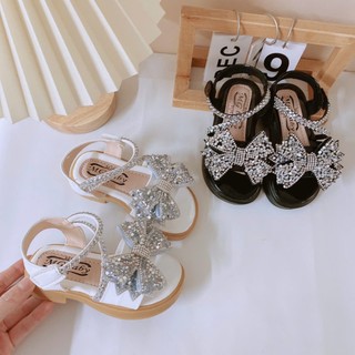 FORM TO đế xịn Dép Quai Hậu Nơ Đá Dây Chéo Lấp Lánh Mềm Êm Chân Cho Bé Gái 2-15 Tuổi K124
