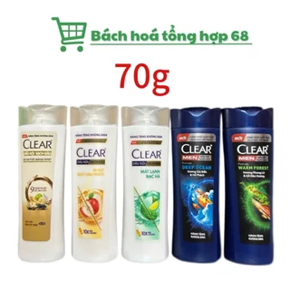 (Hàng Khuyến Mãi 70g) Combo 5 chai dầu gội sạch gàu Clear/Clear Men với 9 loại thảo dược, táo, bạc hà 70g