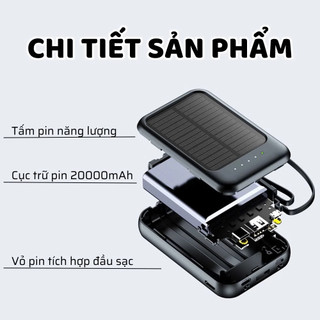 Ảnh 4 – 🔥FREESHIP🔥20000mAh Sạc Dự Phòng Có Thể Sạc Bằng Năng Lượng Mặt Trời Hỗ Trợ Sạc Nhanh Nhiều Dòng Điện Thoại