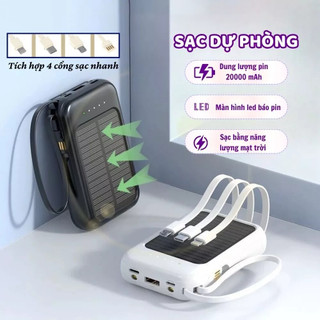 Ảnh 2 – 🔥FREESHIP🔥20000mAh Sạc Dự Phòng Có Thể Sạc Bằng Năng Lượng Mặt Trời Hỗ Trợ Sạc Nhanh Nhiều Dòng Điện Thoại