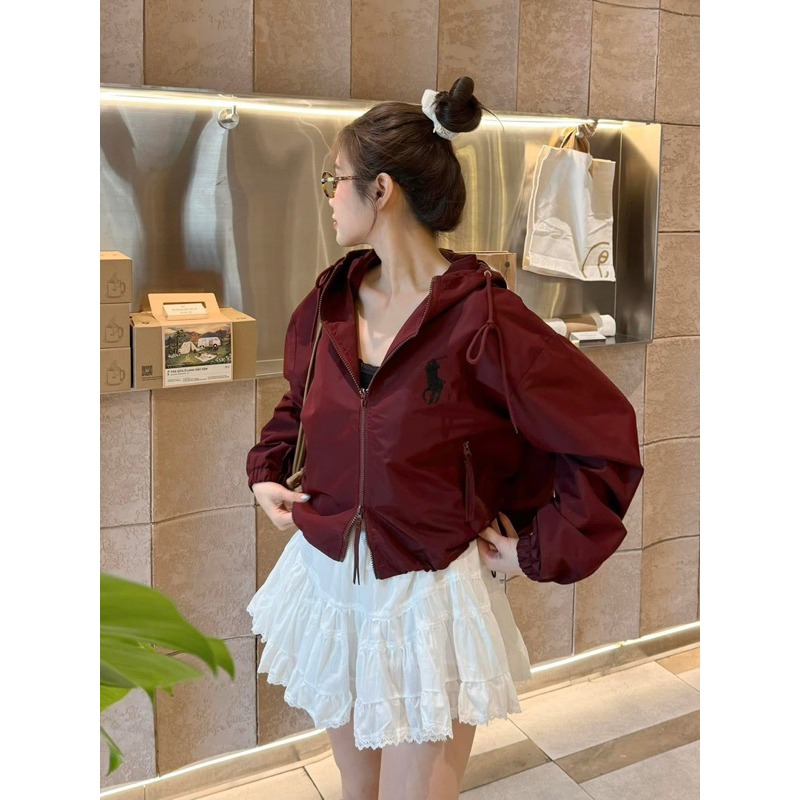 [RÁCH STORE] Áo Khoác Dù Crop - 1080 - Thêu Lo.go | Shopee Việt Nam