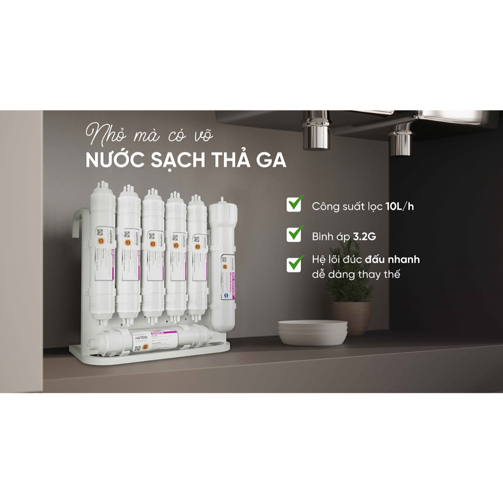 Máy Lọc Nước RO MUTOSI MP-U1368 Chính Hãng 10 Cấp Lọc Thiêt Kế Nhỏ gọn Bảo Hành 36 Tháng