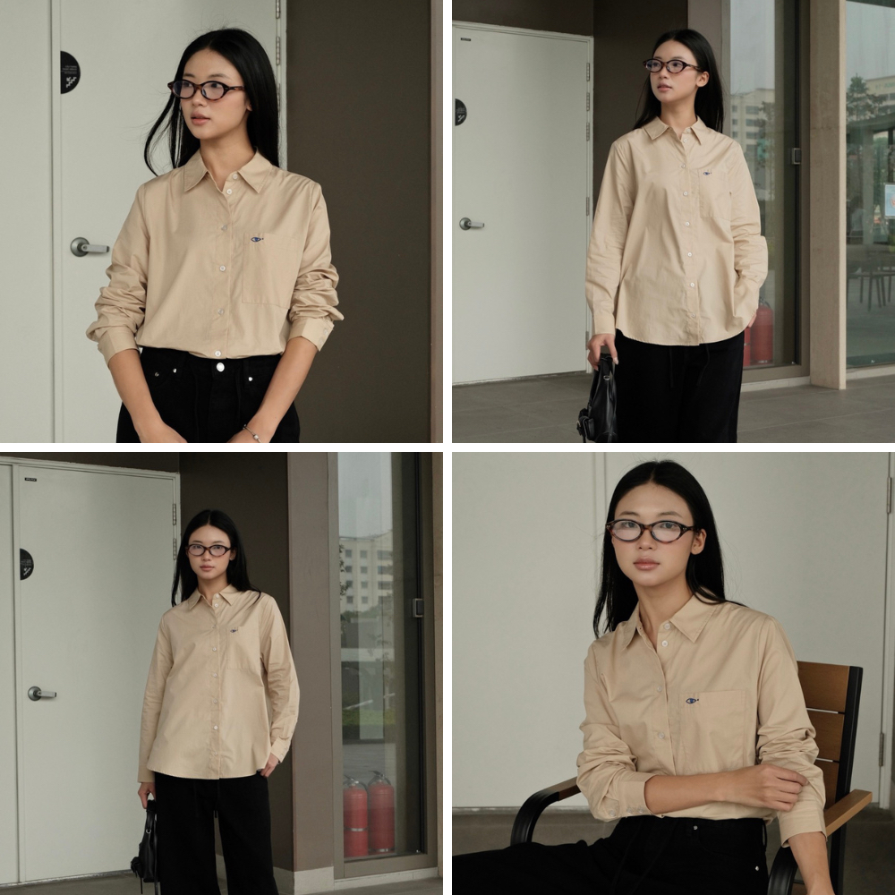Ảnh TheBlueTshirt - Áo sơ mi dài tay phom rộng nhiều màu cho nữ - The New Pocket Oversize Shirt - Women 4