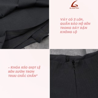 Chân Váy Xếp Ly 2 Lớp Có Lót Bảo Hộ Gladimax VN152 Hack Dáng l Chất KAKI  l SHORT SKIRT