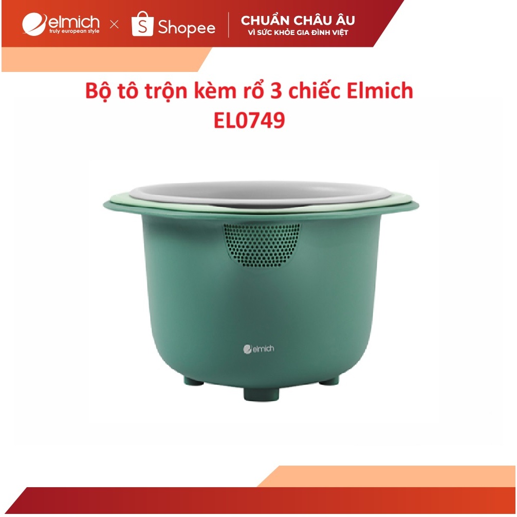 Bộ tô trộn kèm rổ 3 chiếc Elmich EL0749