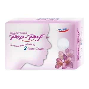 Hộp Bông Tẩy Trang POP-PUF 2 Công Dụng, 100 Miếng/Hộp
