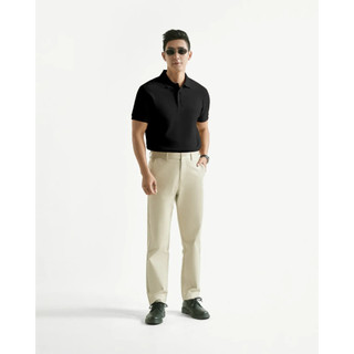 Áo polo nam màu đen trơn . Form Fitted - ROUTINE 10S25POL024R2