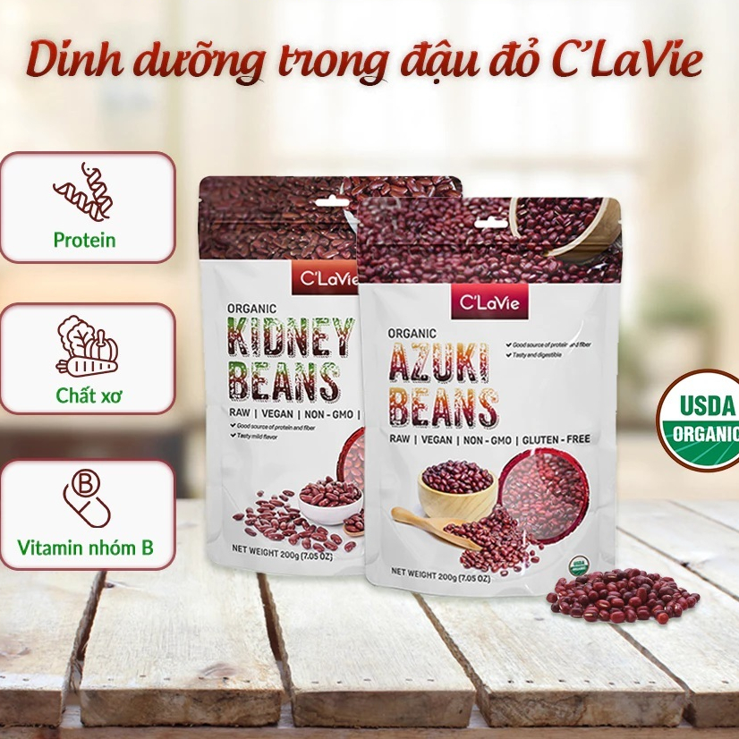 Đậu đỏ azuki, kidney hữu cơ C'LaVie Organc Azuki / Kidney Beans