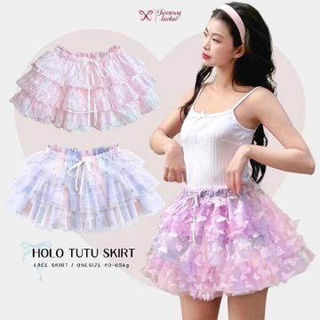 Chân váy ngắn xếp ly hồng dáng bồng xòe phong cách y2k chân váy lưới tutu công chúa coquette cao cấp