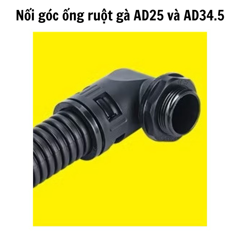 Đầu nối góc ống ruột gà AD25 và AD34.5 - nhựa PA chống cháy | Shopee ...