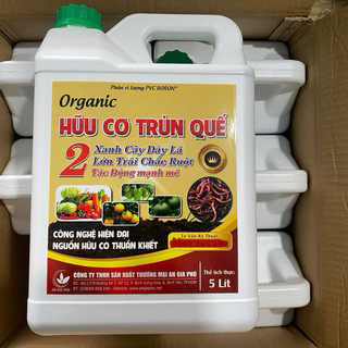Phân bón hữu cơ Trùn Quế dạng nước Organic đậm đặc xanh lá, đậu bông,lớn trái cây ăn trái cây cảnh - Can 5 lít
