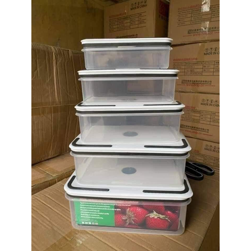 BỘ 5 HỘP ĐỰNG THỰC PHẨM CÓ NẮP ĐẬY SIÊU TIỆN DỤNG