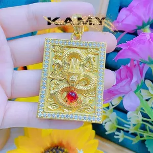 Mặt Dây Chuyền Chạm Khắc Rồng Vàng May Mắn TH3525 - Trang Sức KAMY