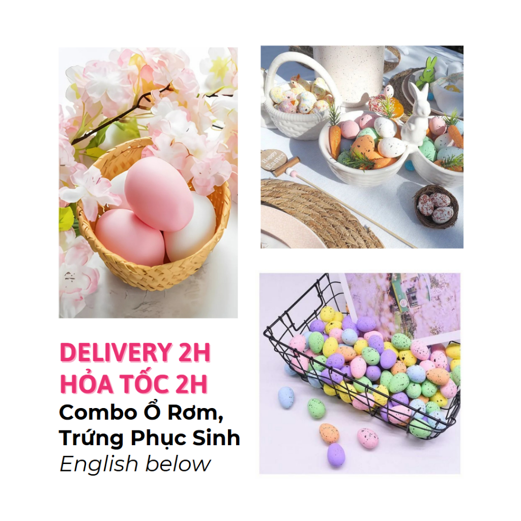 Combo Trứng Phục Sinh Và Ổ Rơm Trang Trí Lễ Phục Sinh Nhiều Mẫu ...
